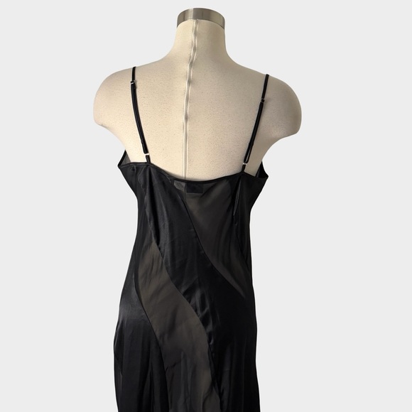 Frederick’s of Hollywood Black Sheer Satin Chemise Dress Y2K Grunge Goth XL - Picture 8 of 10